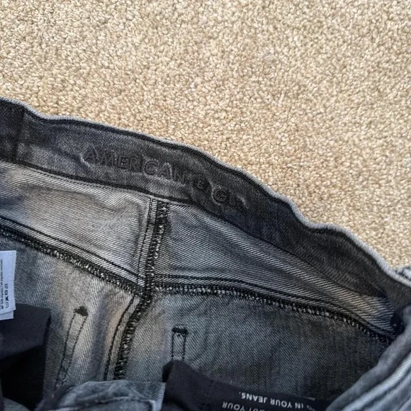 Y2K Grunge Slim Fit Stacked Gray Wash Denim Jeans (24x30) - Picture 3 of 6